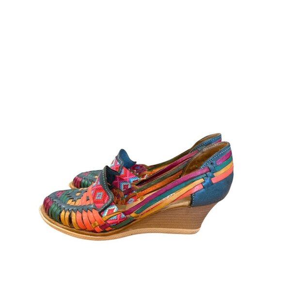 Authentic Mexican Lupita Leather Colorful Sandal Size 25/7-71/2 US  Good Con - Picture 2 of 7